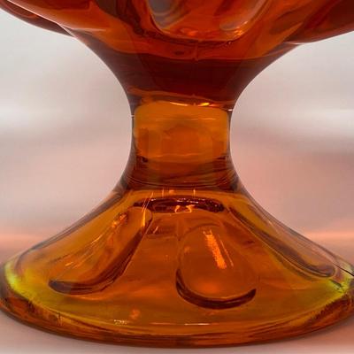 Large Orange Viking Glass Compote Bowl