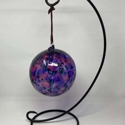 Vintage Large Decorative Hand-Blown Glass Art Hanging Ornament