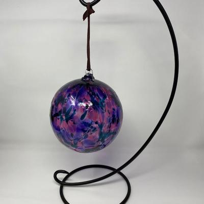 Vintage Large Decorative Hand-Blown Glass Art Hanging Ornament