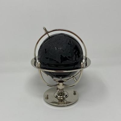 Black World Globe Sculpture
