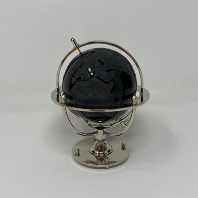 Black World Globe Sculpture