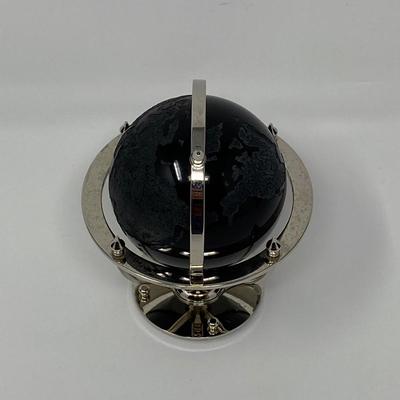 Black World Globe Sculpture