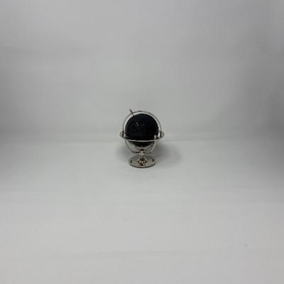 Black World Globe Sculpture