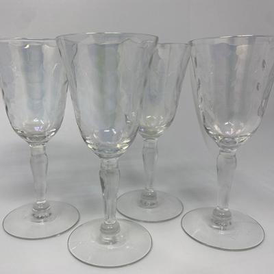 Set of 4 Iridescent Water Goblets/Glasses