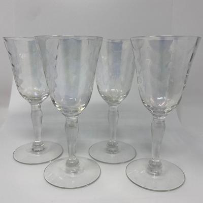 Set of 4 Iridescent Water Goblets/Glasses