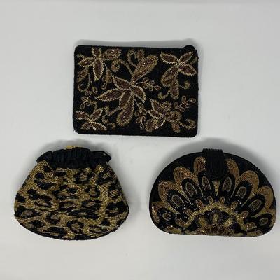 Vintage Black and Gold Micro-Bead Purses and Clutches
