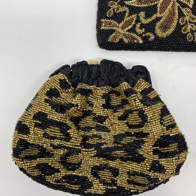 Vintage Black and Gold Micro-Bead Purses and Clutches