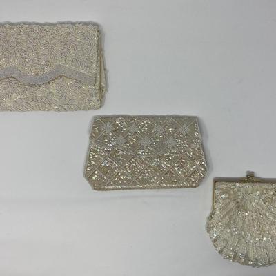 Vintage Ivory Micro-Bead Clutches