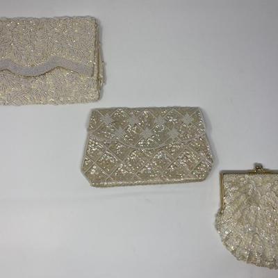Vintage Ivory Micro-Bead Clutches