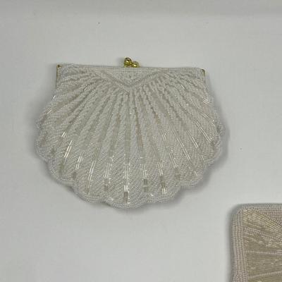 Vintage White and Ivory Micro-Bead Clutches