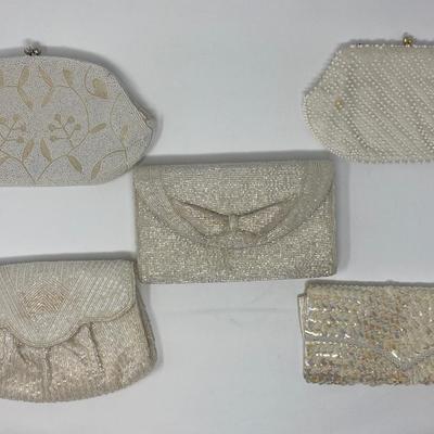 Vintage White and Ivory Micro-Bead Clutches