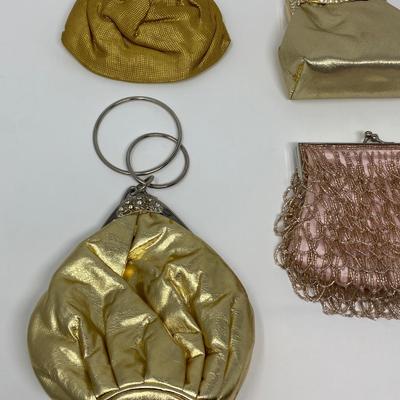 Vintage Gold and Rose Gold Micro-Bead and Sequin Clutches