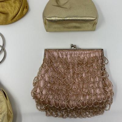 Vintage Gold and Rose Gold Micro-Bead and Sequin Clutches