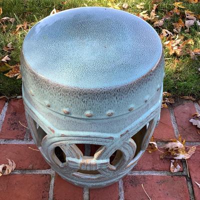 8126 Blue Green Ceramic Garden Stool