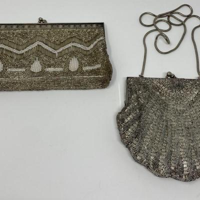 Vintage Silver and Ivory Micro-Bead Purse and Clutches