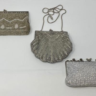 Vintage Silver and Ivory Micro-Bead Purse and Clutches