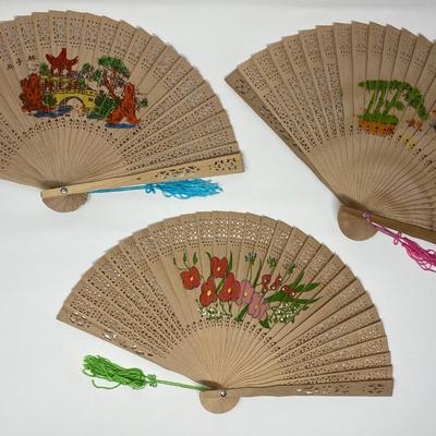 Set of 3 Vintage Handheld Fans