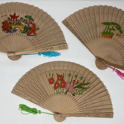 Set of 3 Vintage Handheld Fans