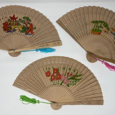 Set of 3 Vintage Handheld Fans