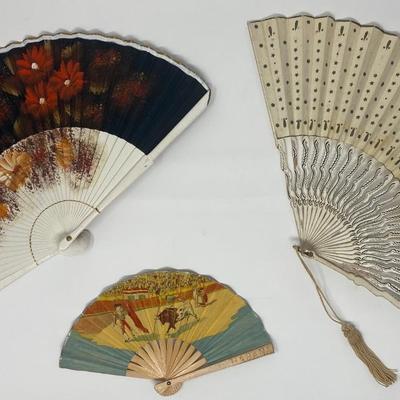 Set of 3 Vintage Handheld Fans