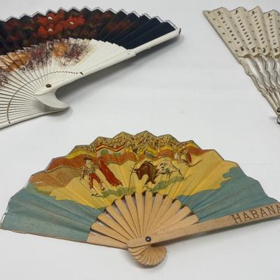 Set of 3 Vintage Handheld Fans