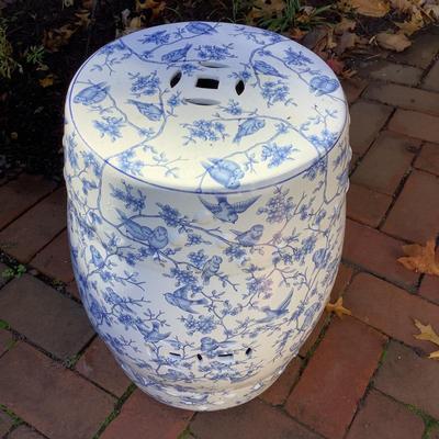 8132 Blue and White Ceramic Garden Stool