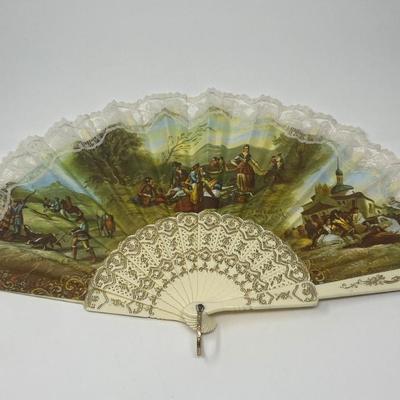 Vintage Large Handheld Fan