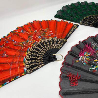 Three Vintage Handheld Fans