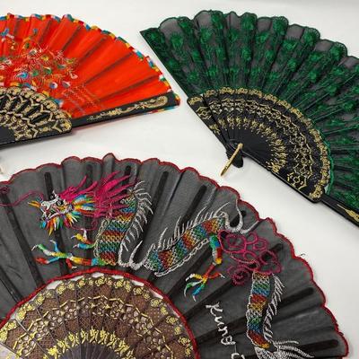 Three Vintage Handheld Fans