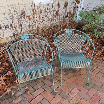 8134 Pair of Woodard Wrought Iron Chairs