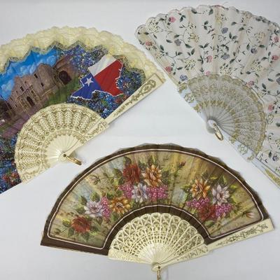 Set of 3 Vintage Handheld Fans