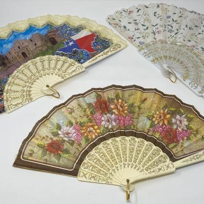 Set of 3 Vintage Handheld Fans