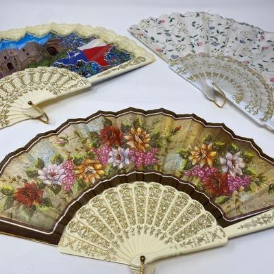 Set of 3 Vintage Handheld Fans