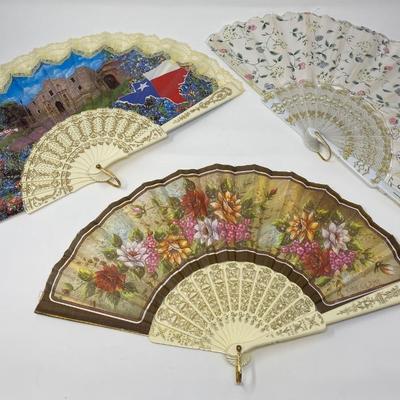 Set of 3 Vintage Handheld Fans