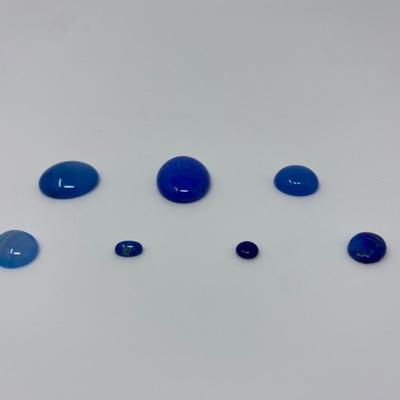 Collection of Dyed Blue Agate Cabochons