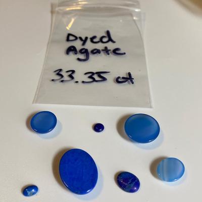 Collection of Dyed Blue Agate Cabochons