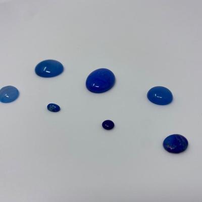 Collection of Dyed Blue Agate Cabochons