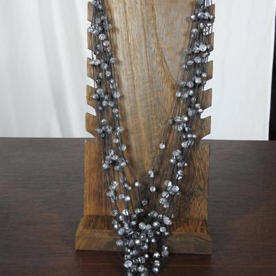 Cato layered glass beaded costume necklace