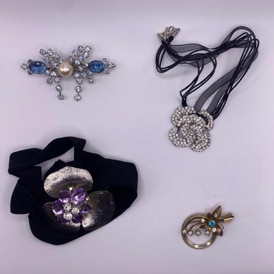 Collection of Vintage Brooches and Necklaces