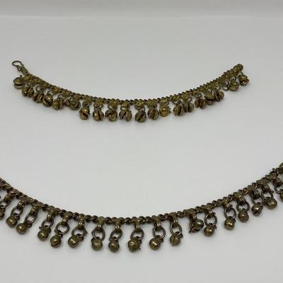 Collection of Vintage Bronze Tone Bell Anklets