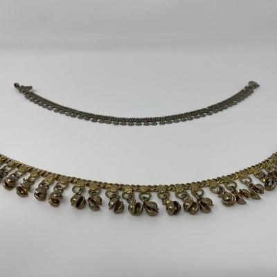 Collection of Vintage Bronze Tone Bell Anklets