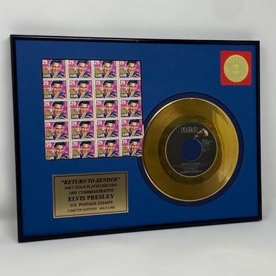 Vintage Limited Edition Elvis Presley's "Return to Sender" 24KT Gold-Plated Record