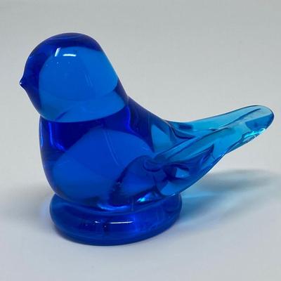 Artist Signed and Dated Glass "Bluebird of Happiness"