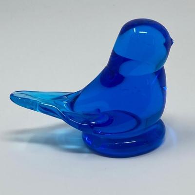 Artist Signed and Dated Glass "Bluebird of Happiness"