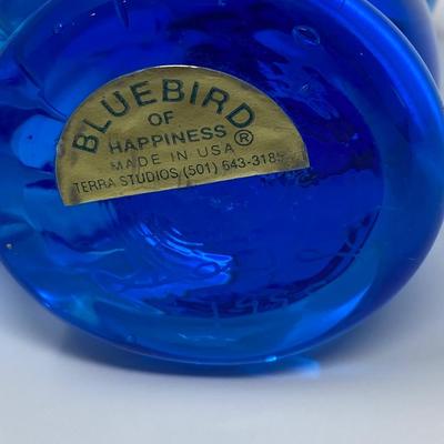 Artist Signed and Dated Glass "Bluebird of Happiness"