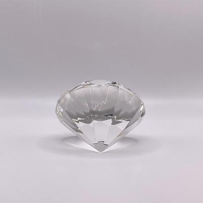 Vintage Elan Crystal Diamond Paperweight
