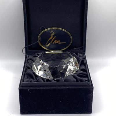 Vintage Elan Crystal Diamond Paperweight