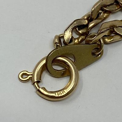 14K Yellow Gold Necklace with White Beryl Stone Pendant