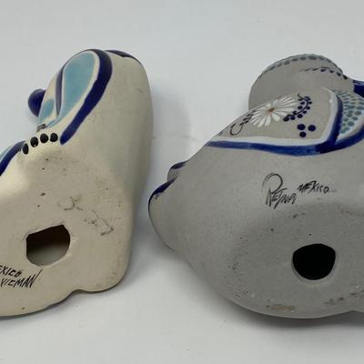 Mexico Tonala Art Pottery Cat and Duck Figurines