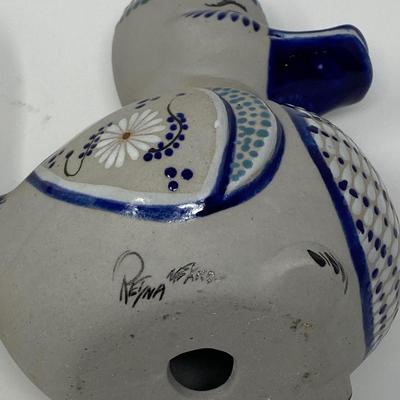 Mexico Tonala Art Pottery Cat and Duck Figurines